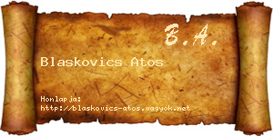 Blaskovics Atos névjegykártya